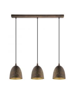 Braune retro Pendelleuchte Stahl, Ajay