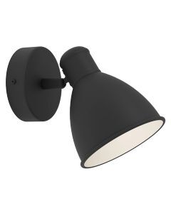 Schwarze Wandleuchte Badezimmer Stahl, Priscilla, IP44