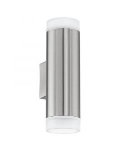 Silberne moderne Up down Wandleuchte Kunststoff, Marlies, IP44