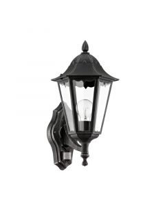 Schwarze antik Außen Wandleuchte mit Bewegungsmelder Aluminium, Leanna, IP44
