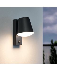 Anthrazit moderne Außen Wandleuchte mit Bewegungsmelder Metall, Aiden, IP44