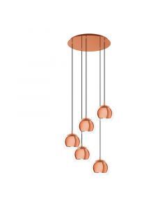 Kupfer design Pendelleuchte Glas, Iroma