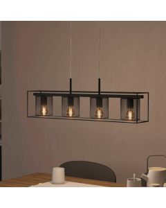 Schwarze industrielle Pendelleuchte Aluminium, Thiemo