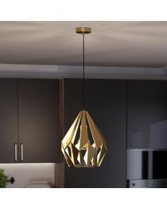 Goldene industrielle Pendelleuchte Aluminium, Acri