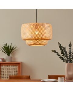 Rattan Pendelleuchte Braun, Jetze
