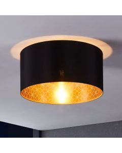 Schwarze moderne Deckenlampe Stoff, Kelsey