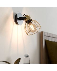Goldene industrielle Wandstrahler Aluminium, Tjarda
