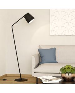 Schwarze industrielle Stehlampe Aluminium, Jasmyn, mit Schalter