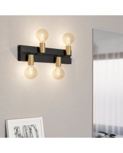 Schwarze Wandleuchte Aluminium, Jelka