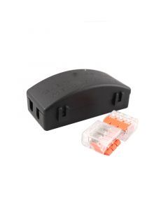Schwarze Kabelkupplung IP20 maximal 3 x 2,5 mm