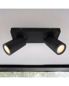 Schwarze Badezimmer Deckenstrahler Kenan, 2L, modern, IP44