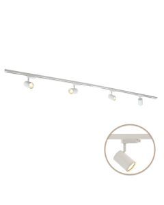 2M weißes 1 phase Schienenbeleuchtung System + 4 Elena Strahler