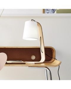 Holz Tischleuchte Weiß, Nordic, mit Schalter