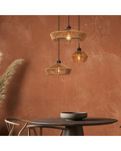 Rattan Pendelleuchte Holz, Yunkai
