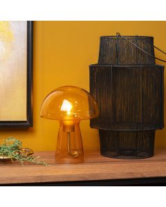 Orangene Tischleuchte Modern, Fungo, mit Schalter