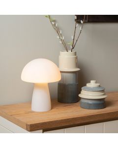 Weiße Tischleuchte Modern, Fungo, mit Schalter