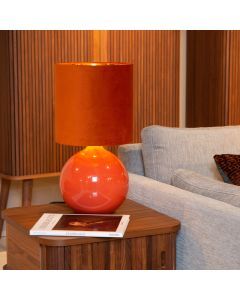 Orangene Tischleuchte Retro, Esterad, mit Schalter
