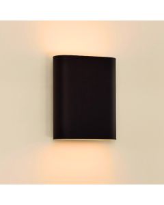 Schwarze Up down Wandleuchte Modern, Ovalis