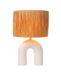 Rattan Tischleuchte Braun, Ronda, mit Schalter
