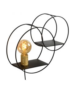 Goldene Wandleuchte Retro, Circle, mit Schalter