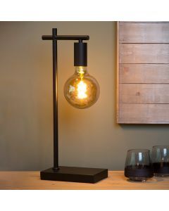 Schwarze Tischleuchte Modern, Leanne, mit Schalter
