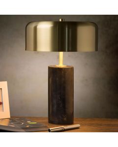 Marmor Tischleuchte Gold, Mirasol, mit Schalter