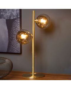 Goldene Tischleuchte Retro, Tycho, mit Schalter