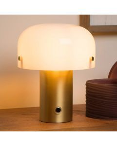 Goldene Tischleuchte Landhaus, Timon, mit Schalter
