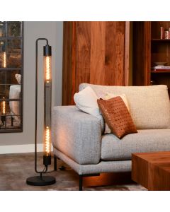 Schwarze Stehlampe Modern, Calixt, mit Schalter