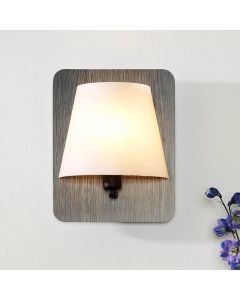 Holz Wandleuchte Grau, Idaho, mit Schalter
