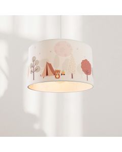 Stoff Kinderzimmer Pendelleuchte Weiß, Forest life