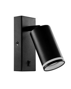 Schwarze Wandstrahler Modern, Yorinde, mit Schalter
