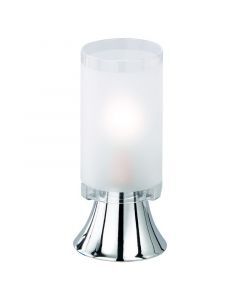 Chrom Tischleuchte Glas, Leanne, mit Schalter