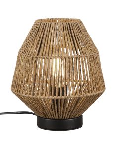 Rattan Tischleuchte Braun, Fleurtje, mit Schalter