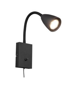 Schwarze Wandleuchte Modern, Joanne, mit Schalter