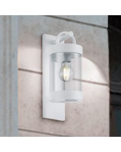 Weiße Außen Wandleuchte mit Dämmerungsmelder Modern, Sambesi, IP44