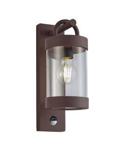Rostfarbene Außen Wandleuchte mit Bewegungsmelder Modern, Sambesi, IP44