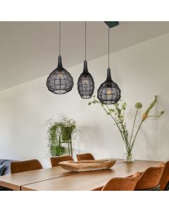 Schwarze Pendelleuchte Landhaus, Rins