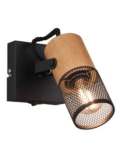 Schwarze Wandstrahler Vintage, Jessica, mit Schalter