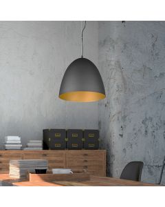 Schwarze Pendelleuchte Halbkugel Modern, Ingmar