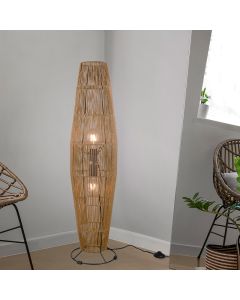 Papier Stehlampe Braun, Fleurtje, mit Schalter