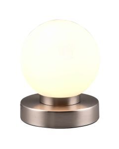 Nickel Tischleuchte Metall, Serdal, mit Schalter