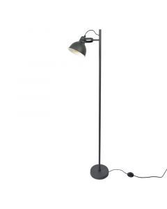 Industrielle Stehlampe Schwarz, Belga, mit Schalter