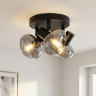 Design Deckenstrahler Skip, Glas, schwarz