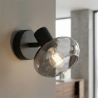 Design Wandstrahler Skip, Glas, schwarz, Mit Schalter