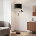 Moderne Leselampe Stehlampe Schwarz, Zev, mit Schalter