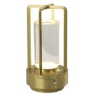 Moderne aufladbare Tischlampe Gold, Elian, 3W, warm- bis kaltweiß einstellbare LED, mit Schalter