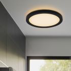 Kunststoff Badezimmer Deckenleuchte Schwarz, Shivani, 15W, 3000K LED, IP44