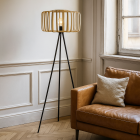 Bambus Stehlampe Braun, Tina, mit Schalter