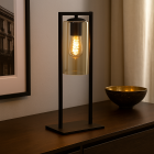 Industrielle Tischleuchte Schwarz, Tonia, mit Schalter